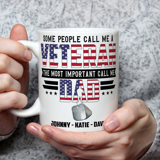 4th of July Gifts for Military Dad Most Important Call Me Dad Custom Mug