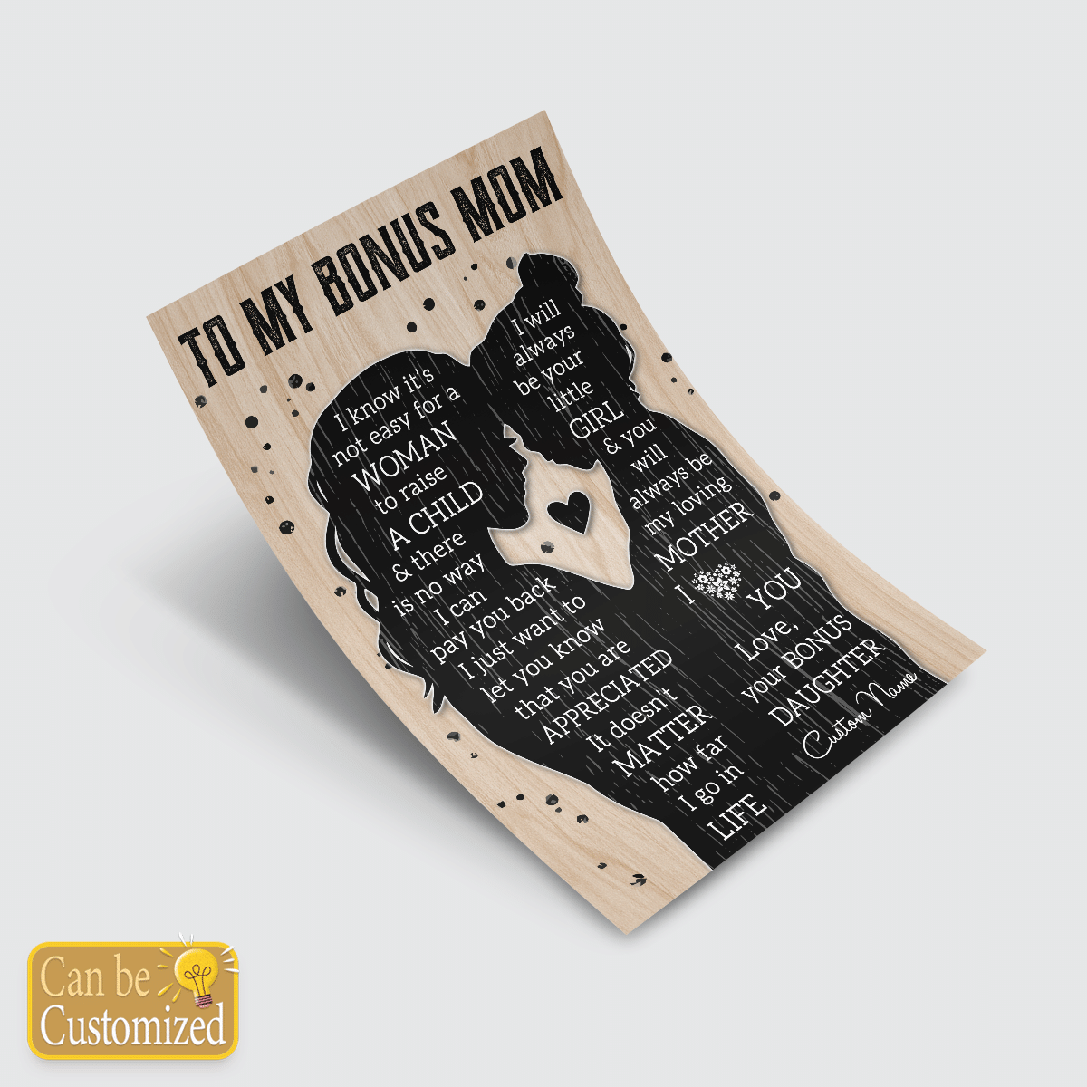 Gift For Bonus Mom Poster To My Bonus Mom From Daughter Custom Name