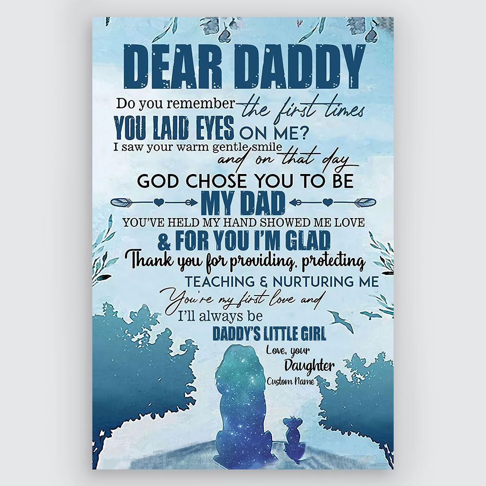 Gifts for Dad from Daughter Dear Daddy Lions Wall Art Personalized Gift