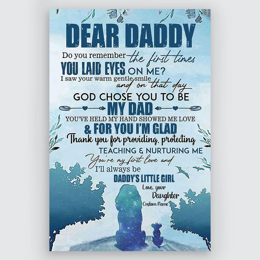Gifts for Dad from Daughter Dear Daddy Lions Wall Art Personalized Gift