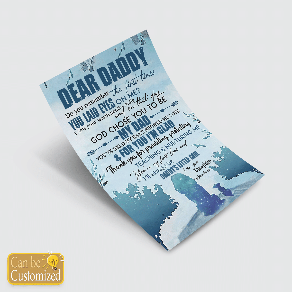 Gifts for Dad from Daughter Dear Daddy Lions Wall Art Personalized Gift