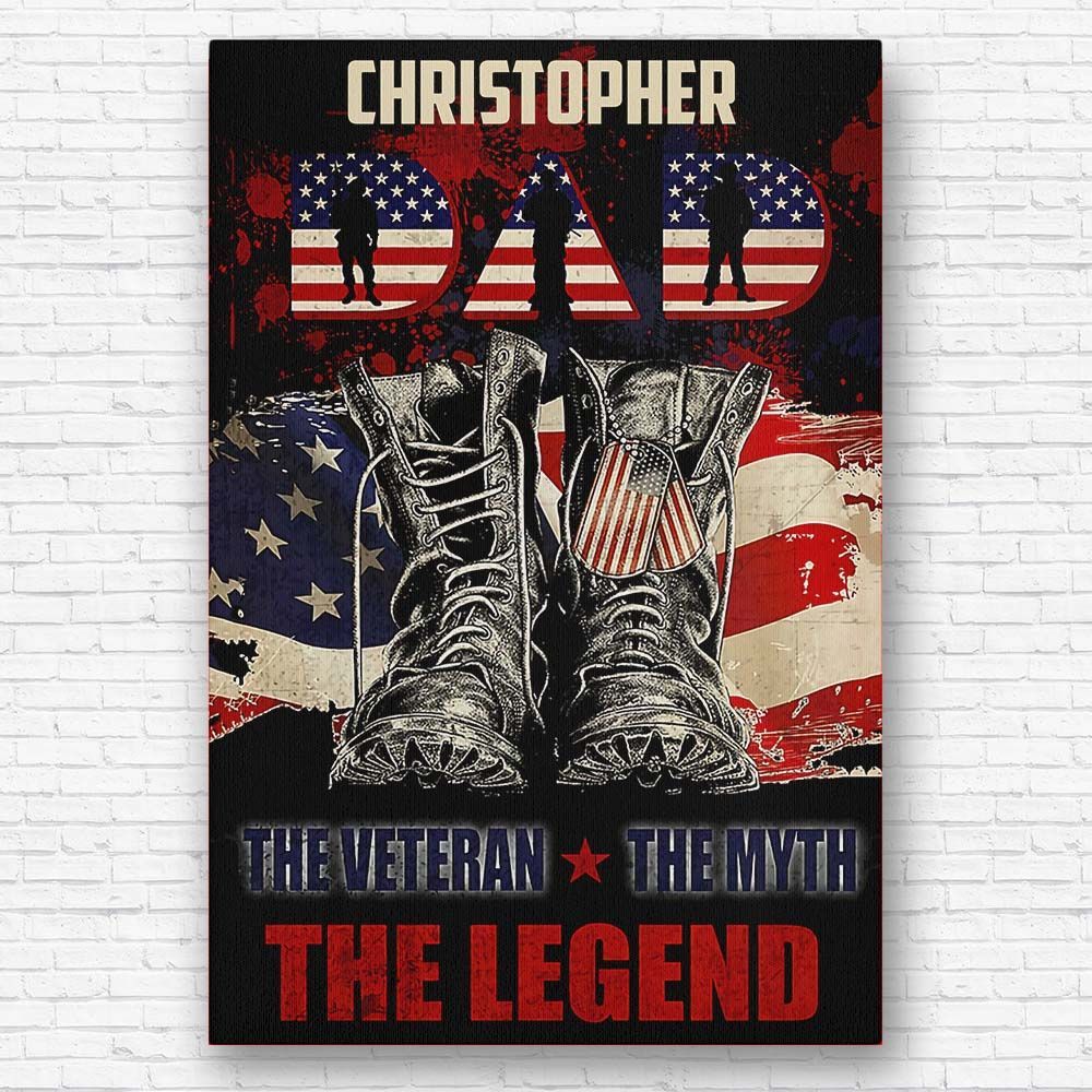4th of July Gifts for Military Dad Wall Art Personalized Patriotic Gifts