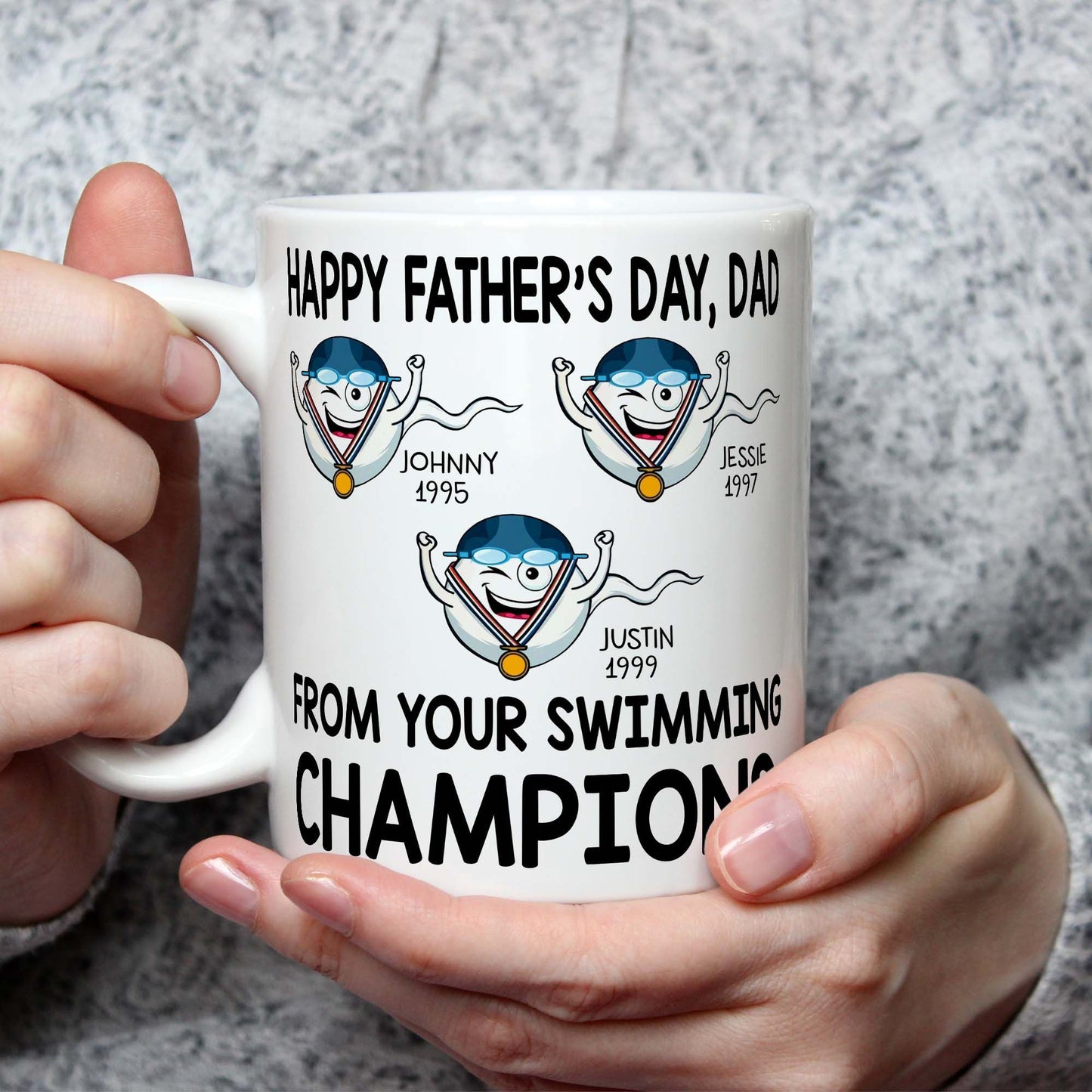 Gifts From Your Swimming Champions Mug For Dad Of 3 Kids