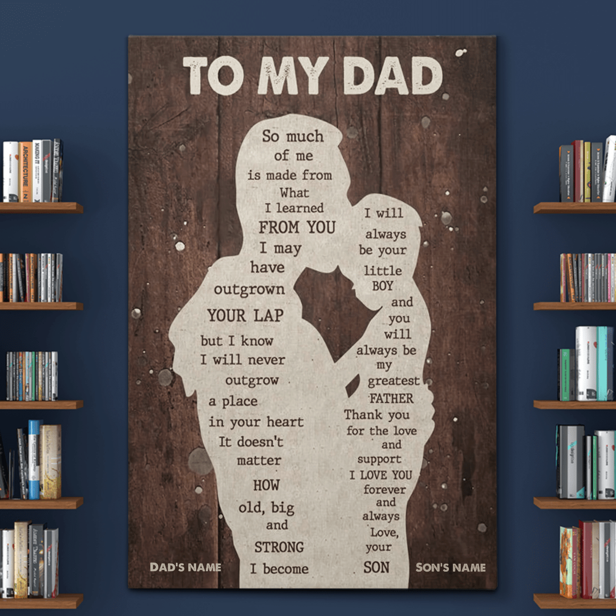 Gifts for Dad from Son Personalized Canvas Wall Art