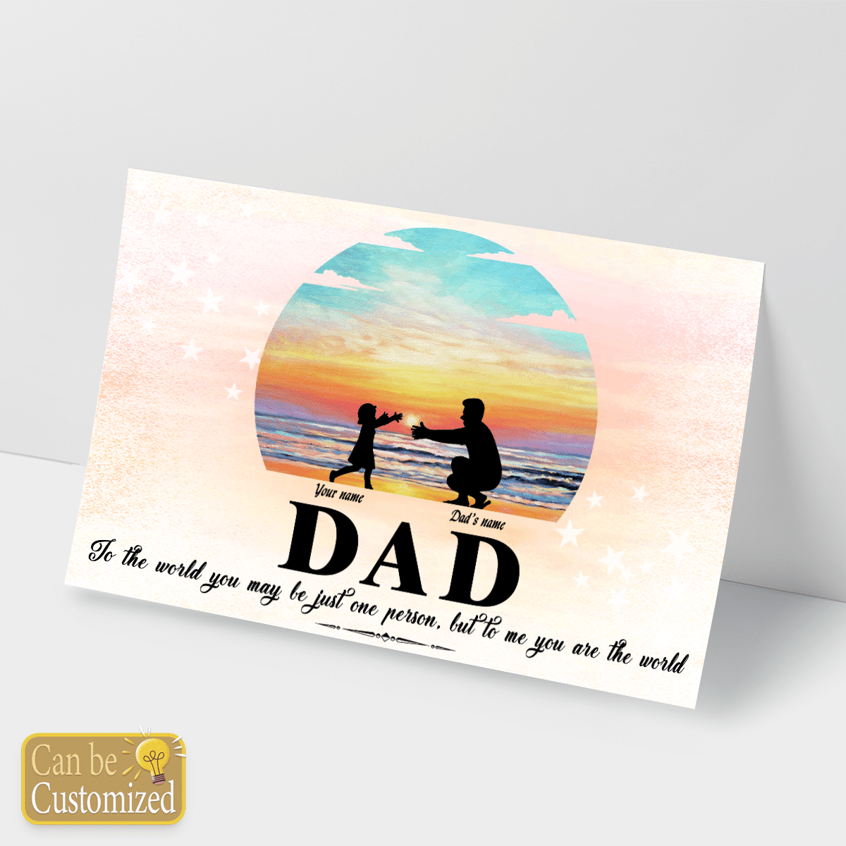 Gifts for Dad from Daughter To Me You Are The World Custom Wall Art Sunrise Art