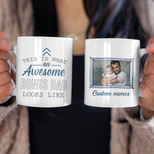 Bonus Dad Gifts This Is An Awesome Bonus Dad Looks Like Mug Personalized Gifts