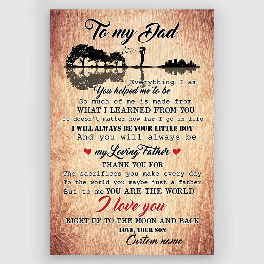 Personalized Gifts For Dad From Son To My Dad Wall Art Meaningful Gifts Idea