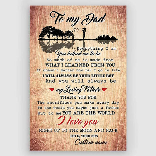 Personalized Gifts For Dad From Son To My Dad Wall Art Meaningful Gifts Idea