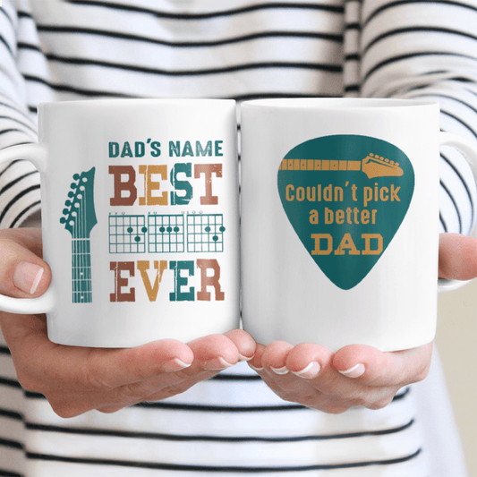 Gifts For Guitar Dad Custom Name Mug Best Dad Ever Guitar Chords