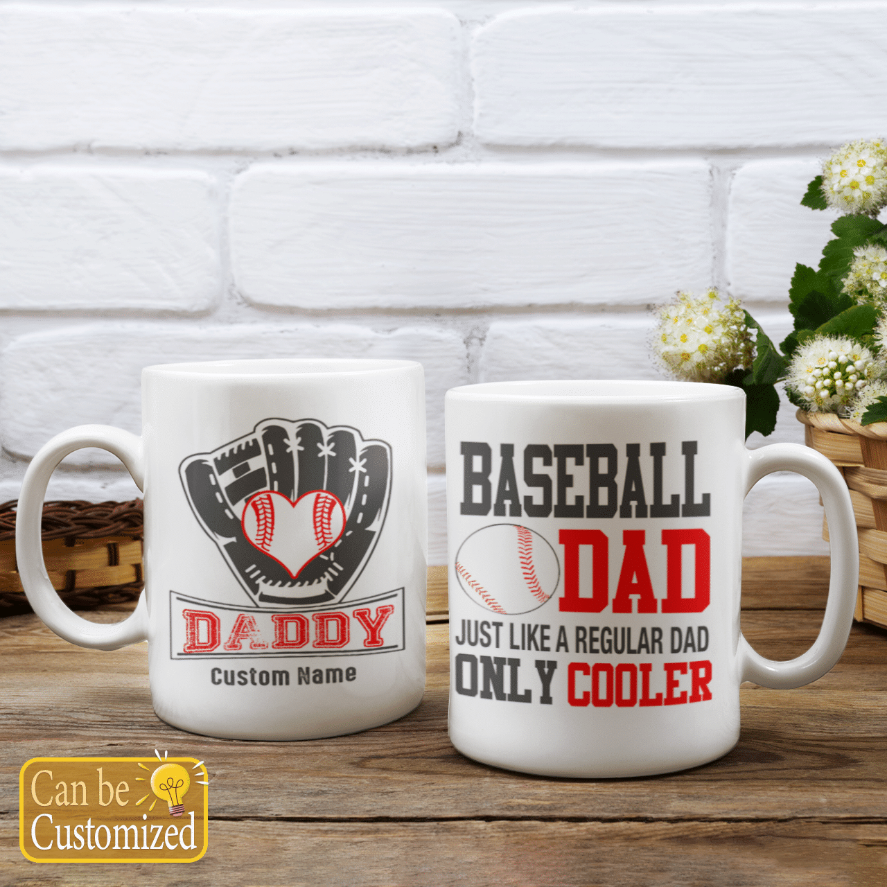 Baseball Daddy Just Like A Regular Daddy Only Cooler Custom Name Mug