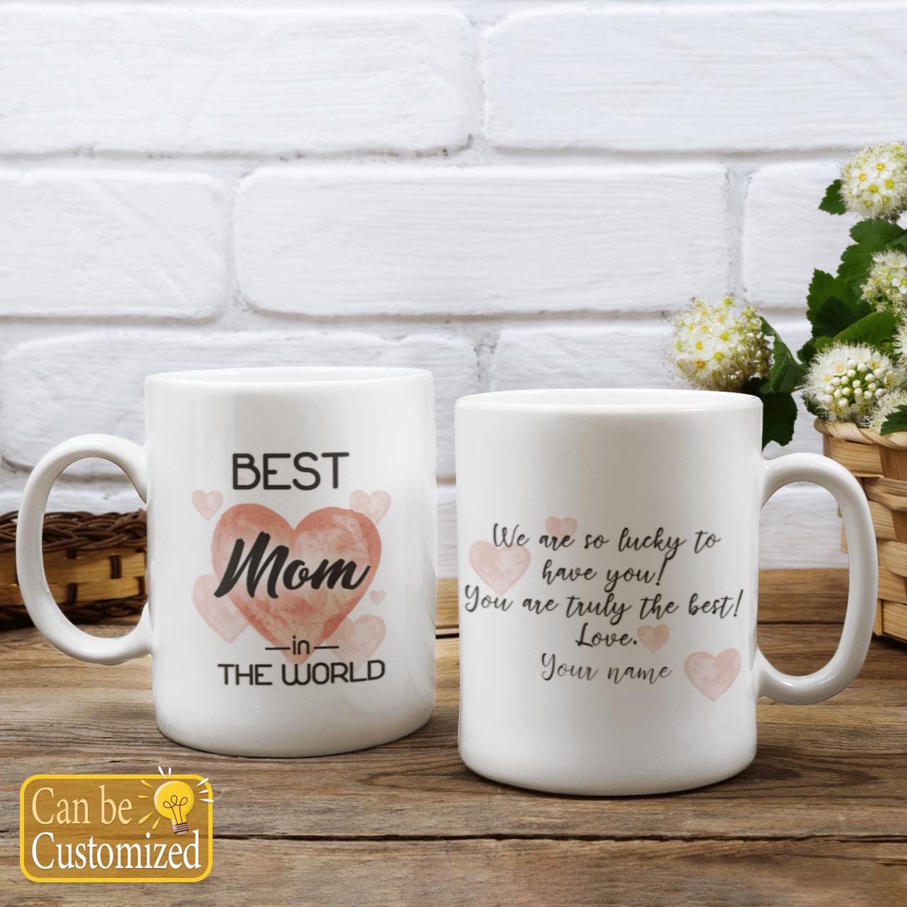 Best Mom In The World Custom Name Mug