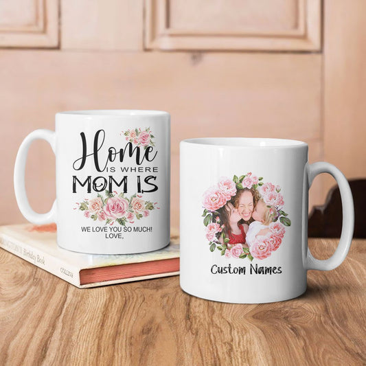 Personalized Gift For Mom Home Is Where Mom Is Mug Custom Photo