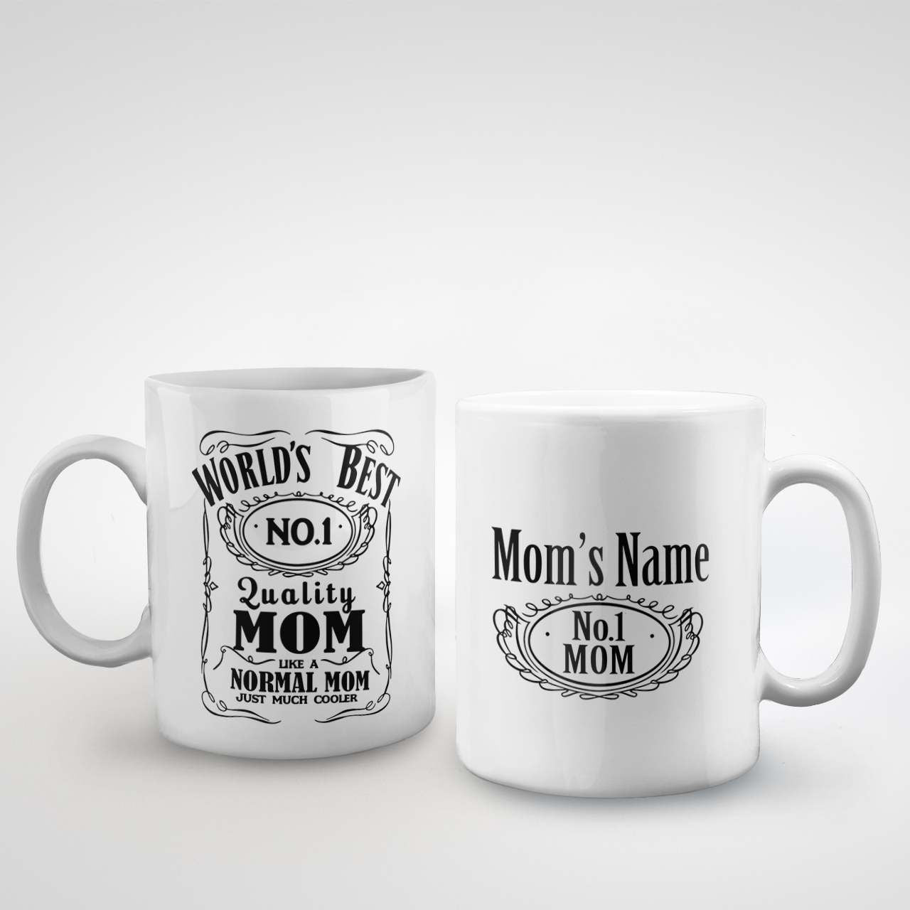 World's Best No.1 Quality Mom Custom Name Mug Whiskey Label Style