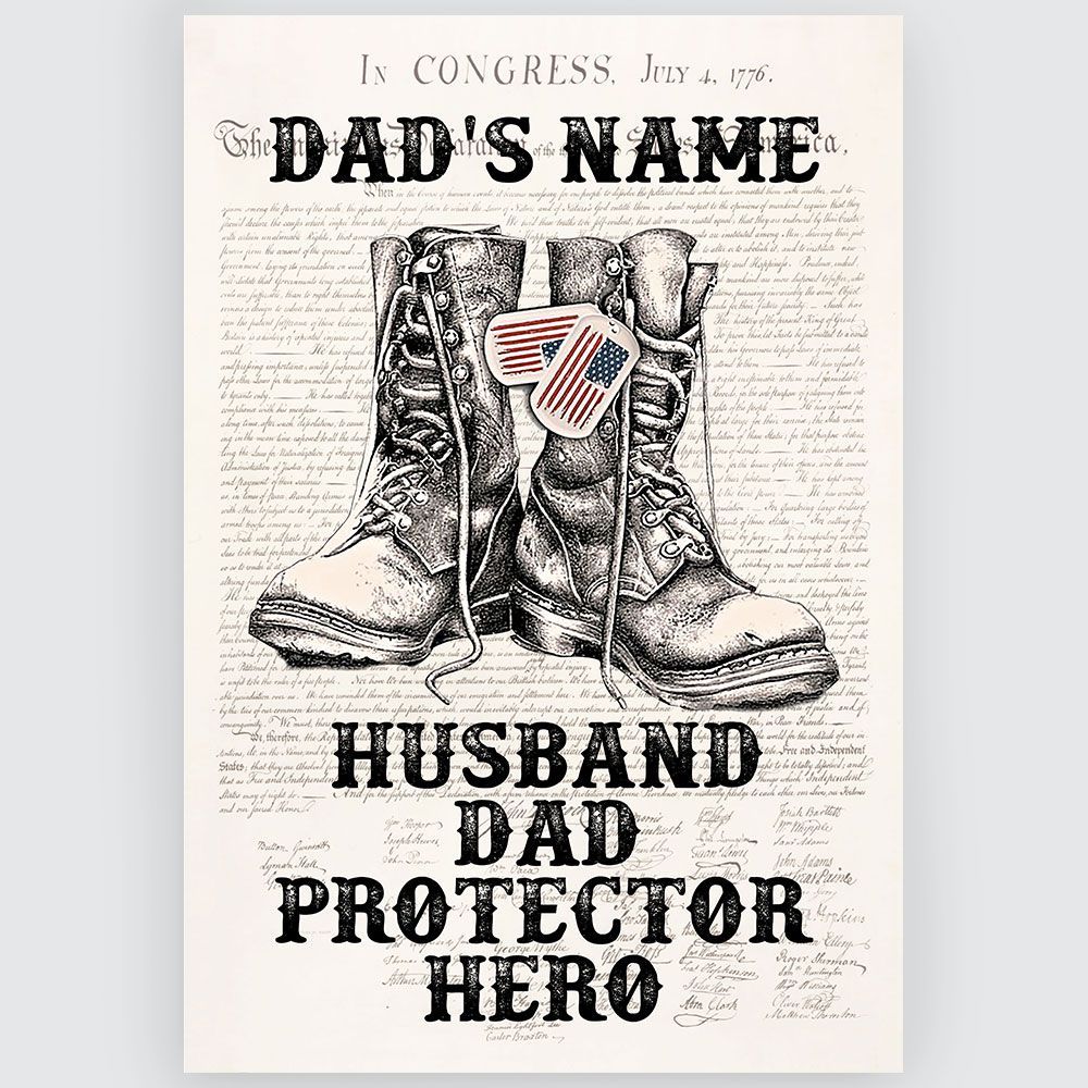 Personalized Gifts For Veteran Dad Husband Protector Hero Meaningful Wall Art