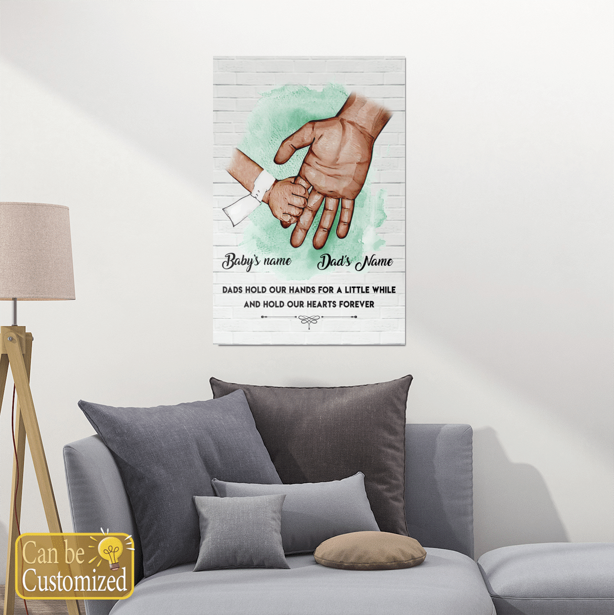 Gifts for New Dad Custom Wall Art Gift With Meaningful Quote