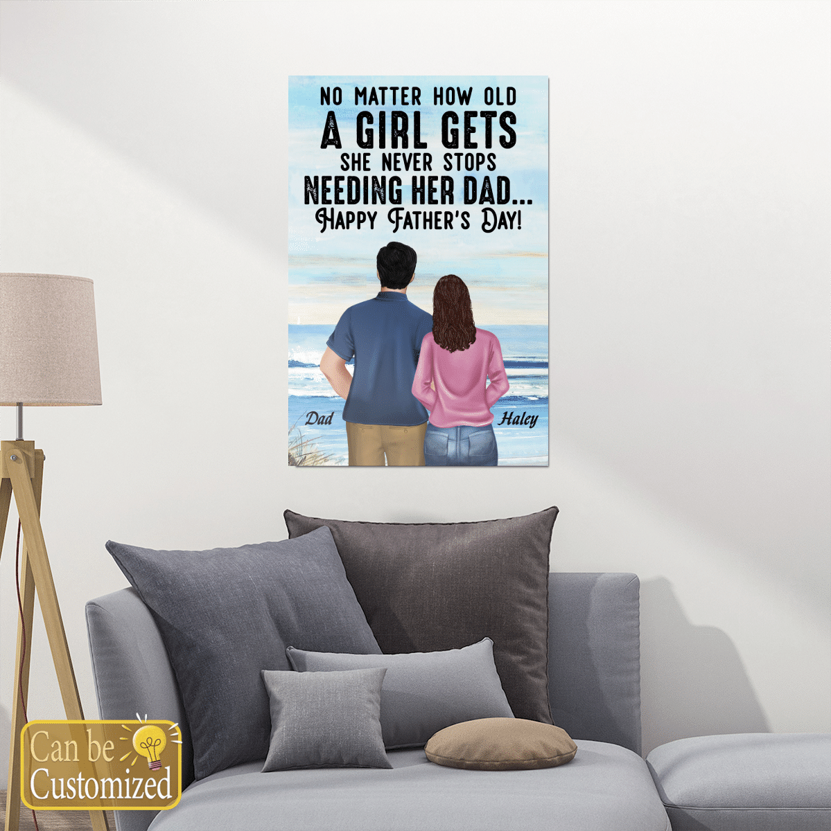 Gifts for Dad from Daughter No Matter How Old A Girl Gets Custom Wall Art