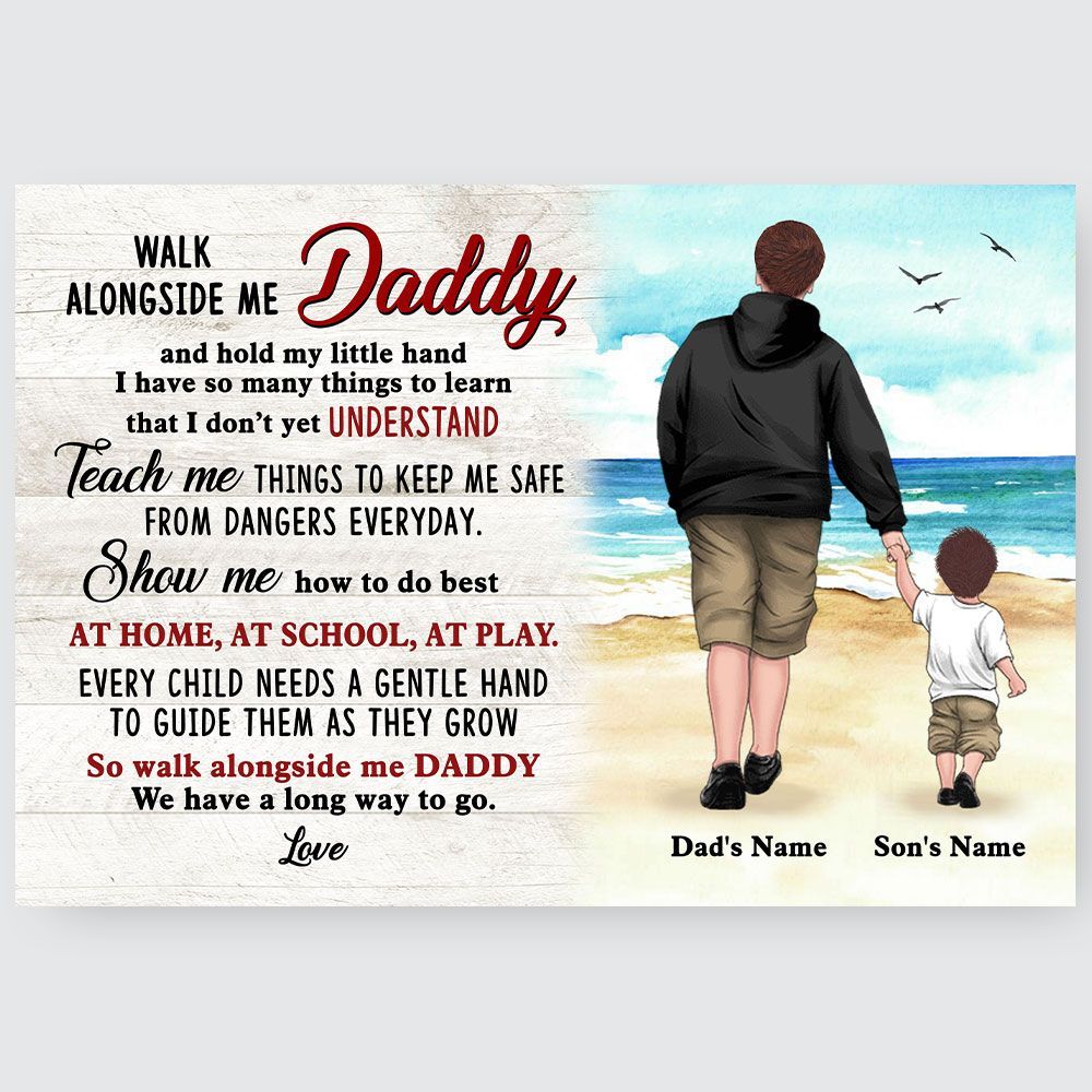 Personalized Poster Walk Alongside Me Daddy Gifts For Dad From Son
