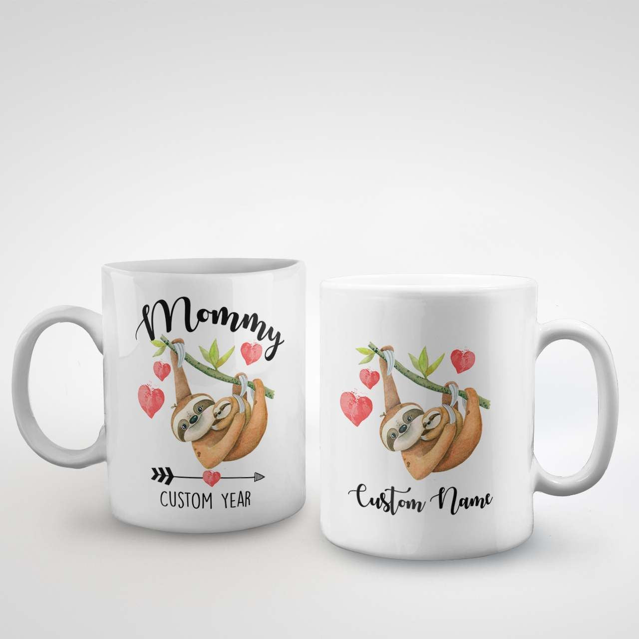 Mommy Sloth Custom Name And Date Mug