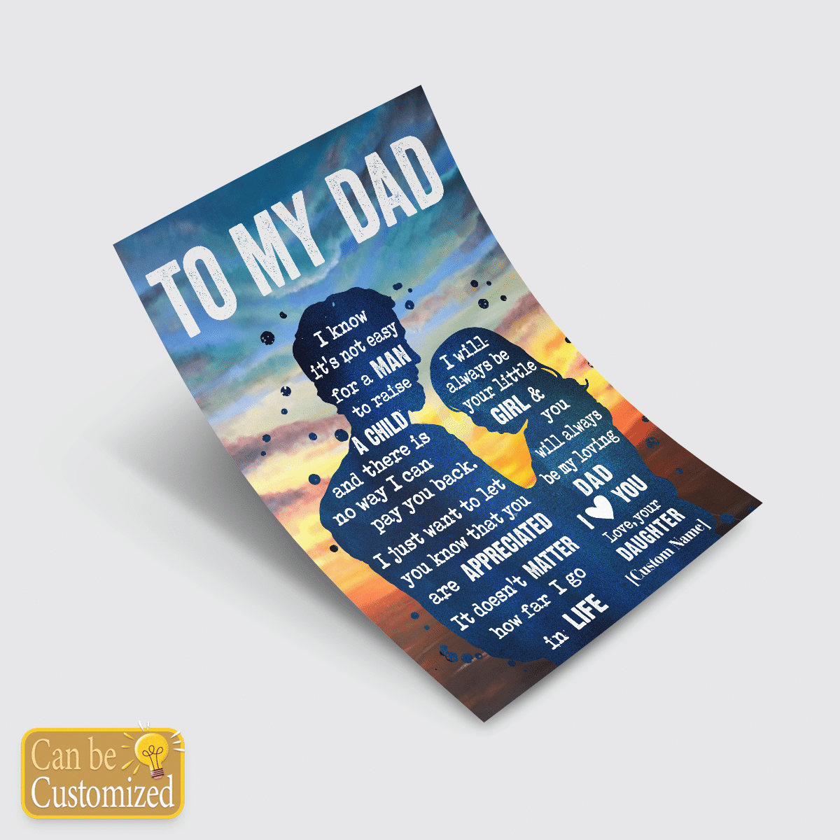 Gifts For Dad From Daughter Meaningful Quotes Wall Art