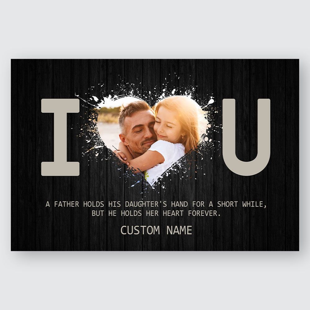 Gifts for Dad from Daughter Custom Photo Wall Art I Love You