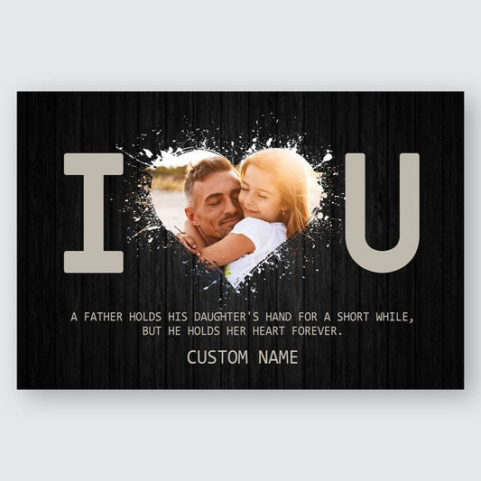 Gifts for Dad from Daughter Custom Photo Wall Art I Love You