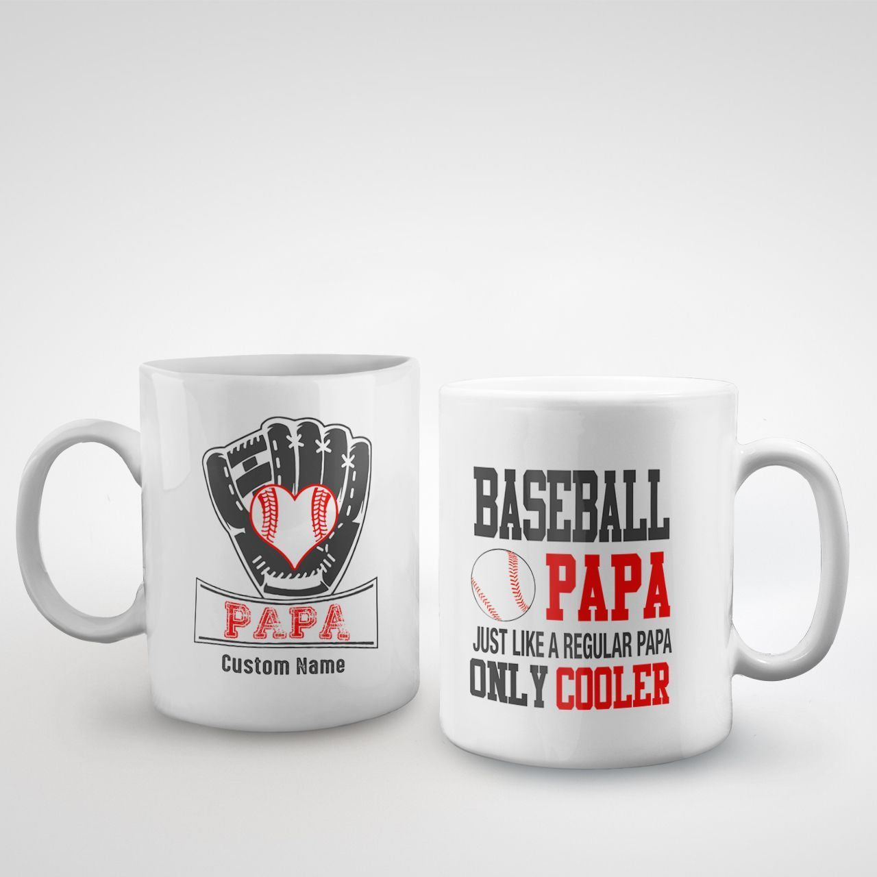 Baseball Papa Just Like A Regular Papa Only Cooler Custom Name Mug