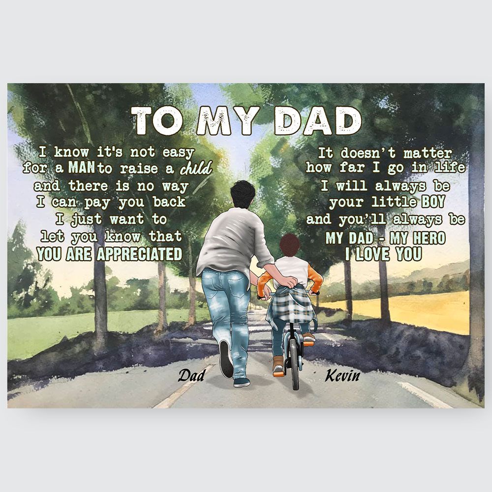 Gifts for Dad from Son I Know It's Not Easy For A Man Custom Wall Art