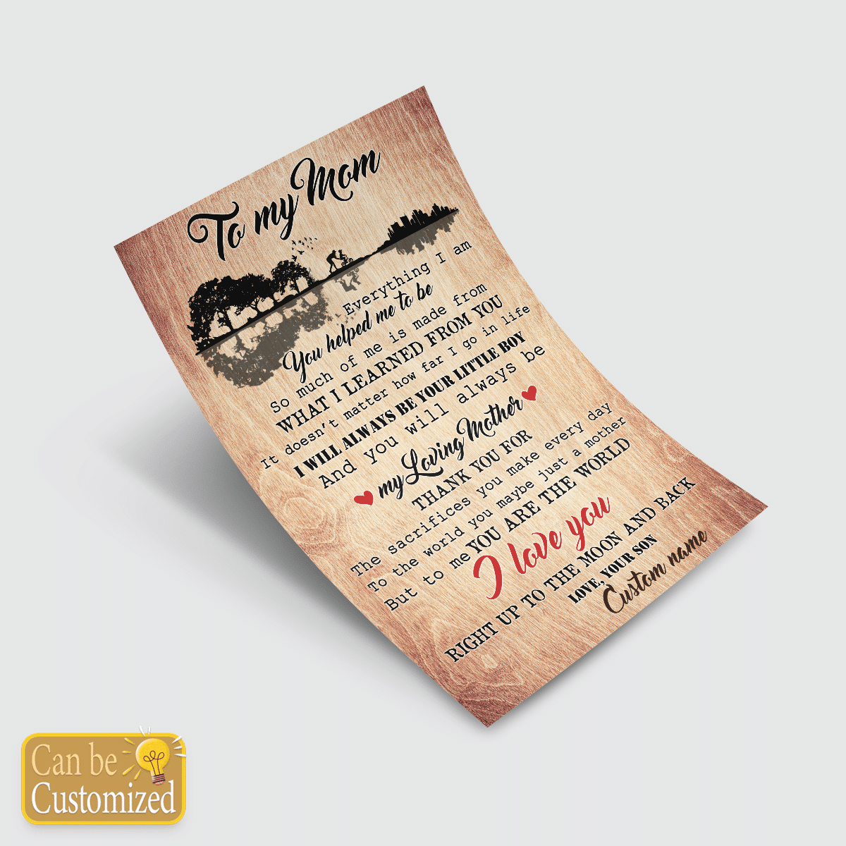 Personalized Gift From Son To My Mom Wall Art With Quotes