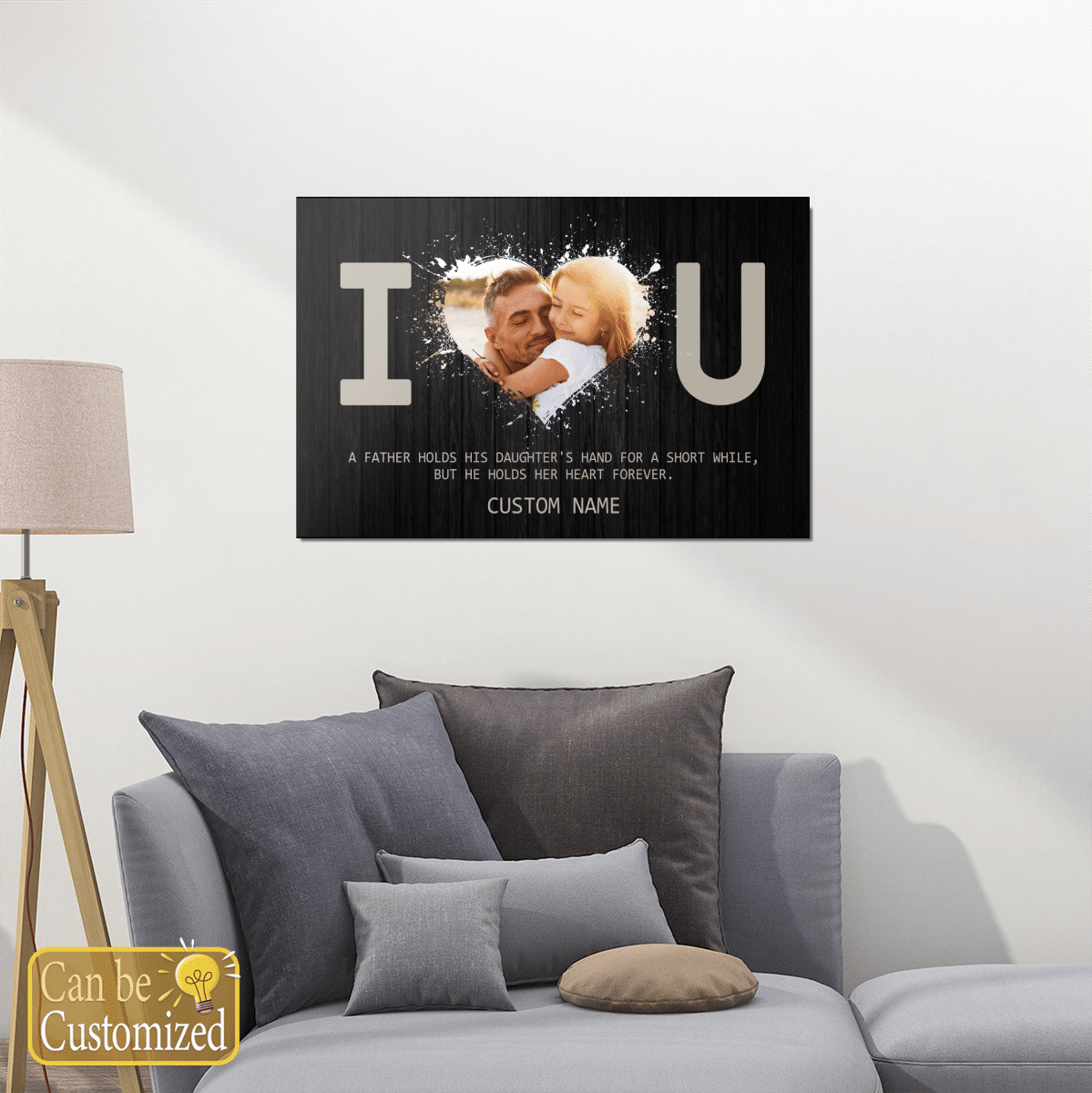 Gifts for Dad from Daughter Custom Photo Wall Art I Love You