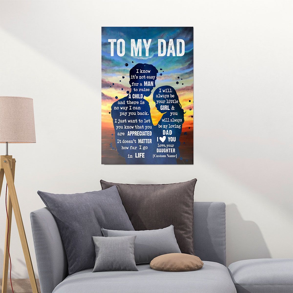 Gifts For Dad From Daughter Meaningful Quotes Wall Art