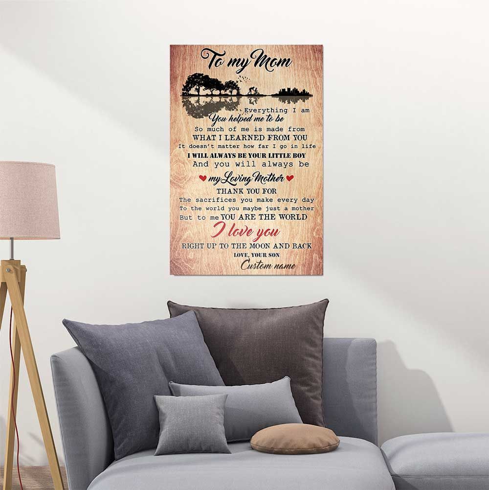 Personalized Gift From Son To My Mom Wall Art With Quotes