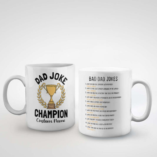 Custom Name Mug Dad Joke Champion