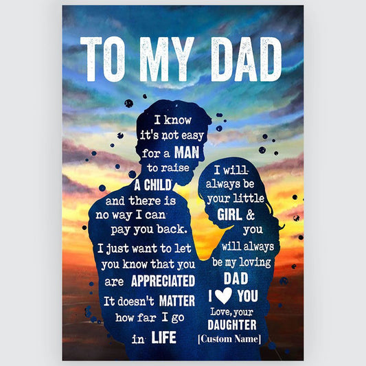 Gifts For Dad From Daughter Meaningful Quotes Wall Art