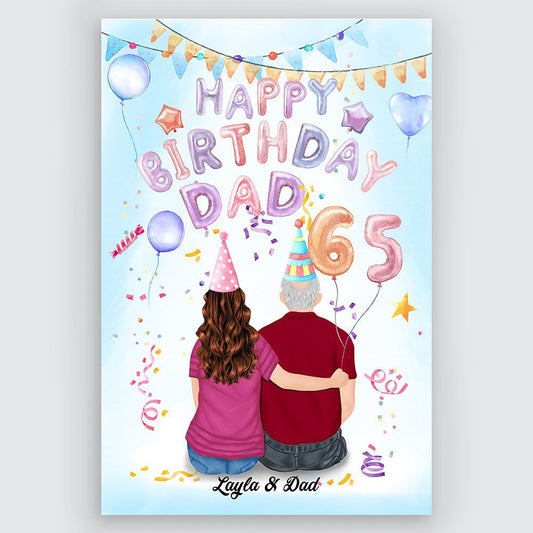 Personalized Gifts Happy Birthday Dad Poster Funny from Daughter