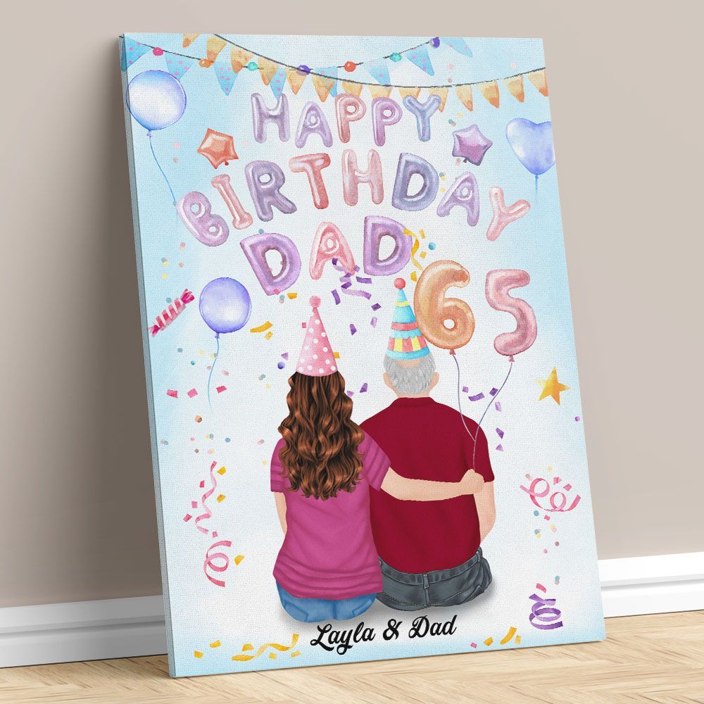 Personalized Gifts Happy Birthday Dad Poster Funny from Daughter