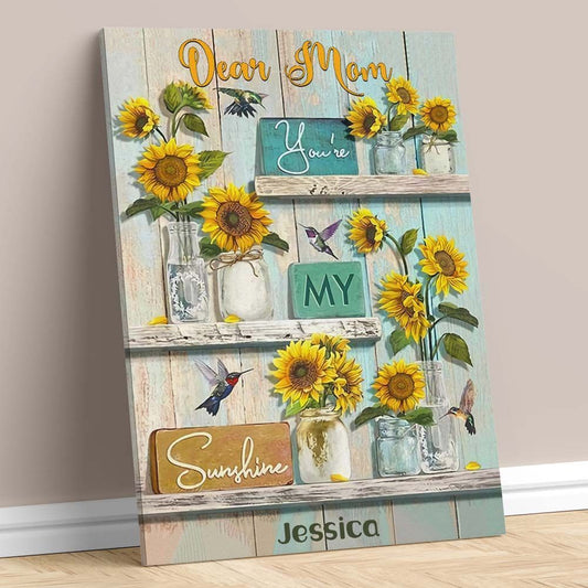 Personalized Wall Art Sunflower Custom Name Gifts Idea You Are My Sunshine