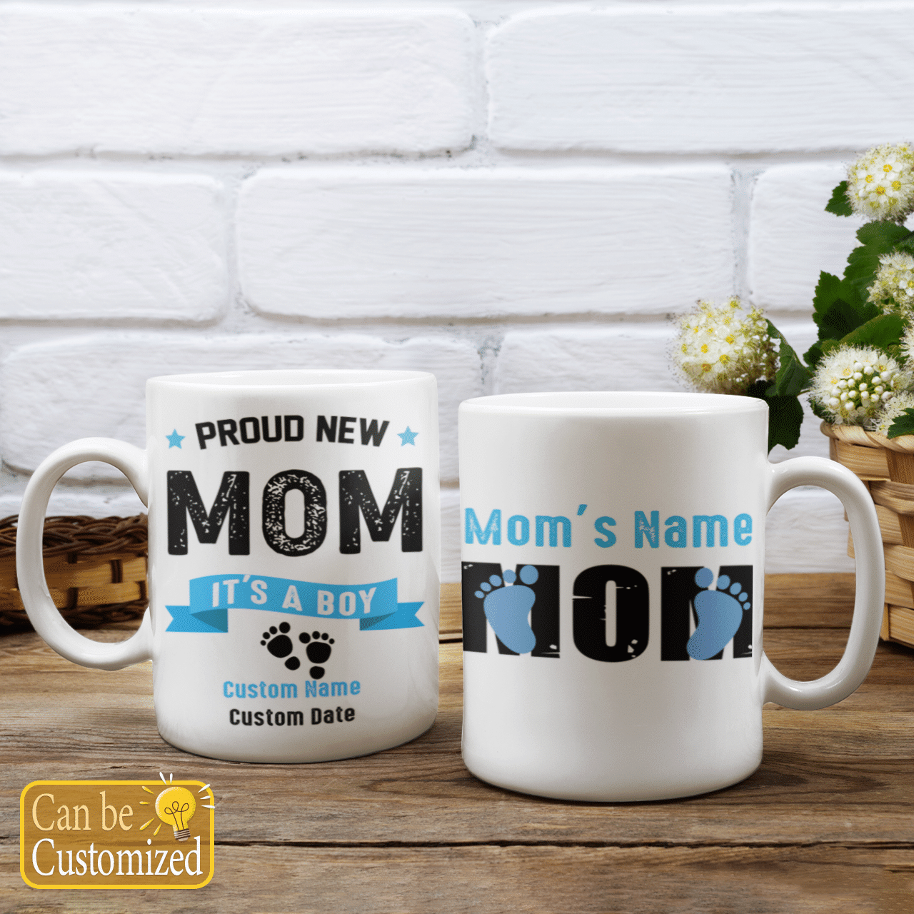 It's A Boy Proud New Mom Personalized Mug