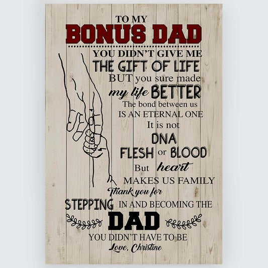 Bonus Dad Gifts Meaningful Quote Wall Art Personalized Gifts Idea