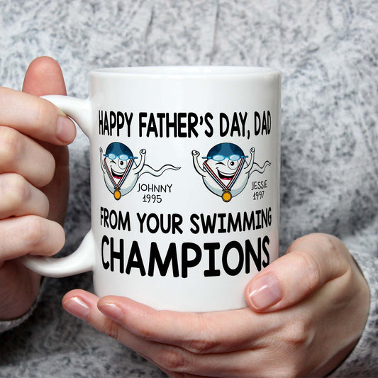 Gifts From Your Swimming Champions Mug For Dad Of 2 Kids