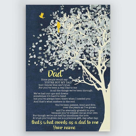 Stepdad Gifts Personalized Poster Gifts Meaningful Quotes Tree Art