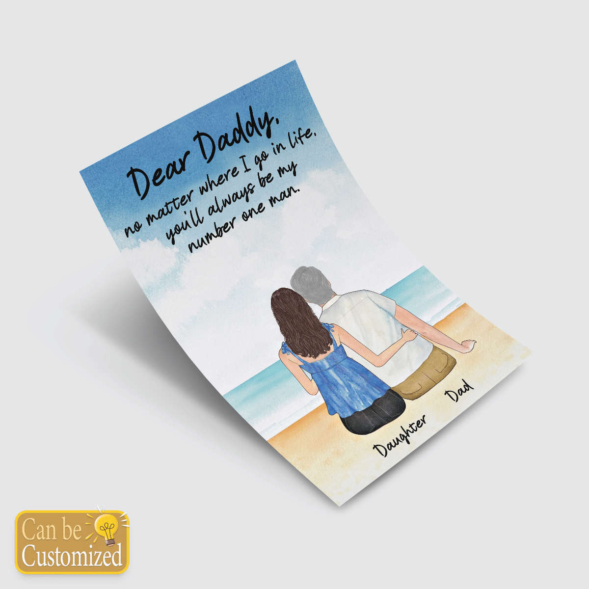 Gifts for Dad from Daughter Dear Daddy Personalized Wall Art