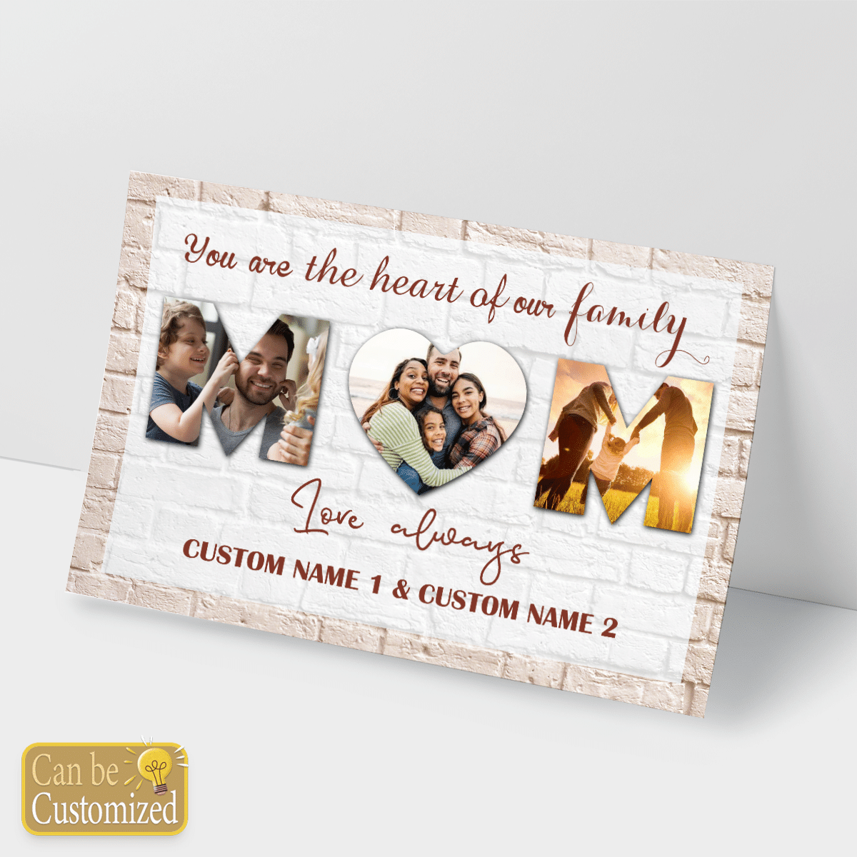 Personalized Gift For Mom Wall Art You Are The Heart Of Our Family