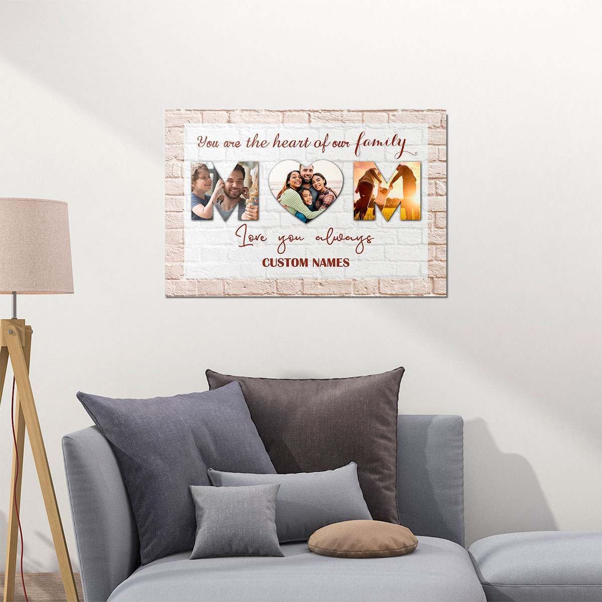 Personalized Gift For Mom Wall Art You Are The Heart Of Our Family