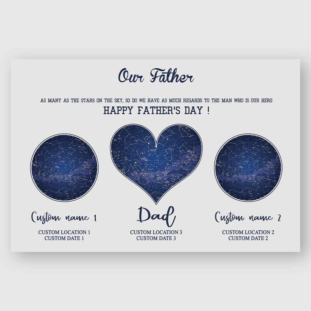 Gift For Dad Constellation Maps Personalized Wall Art