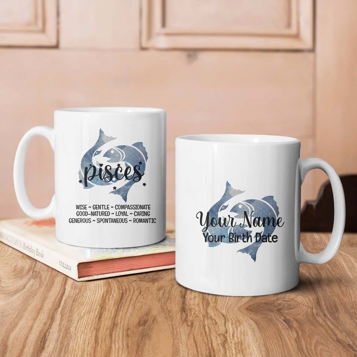 Birthday Gifts Personalized Horoscope Pisces Mug Custom Name Zodiac