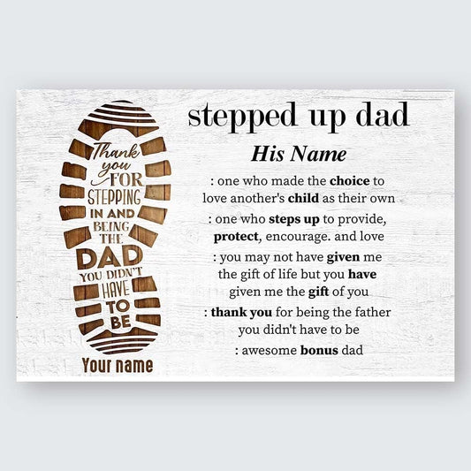 Step Dad Gifts Poster For Stepped Up Dad Gifts Meaningful Quotes