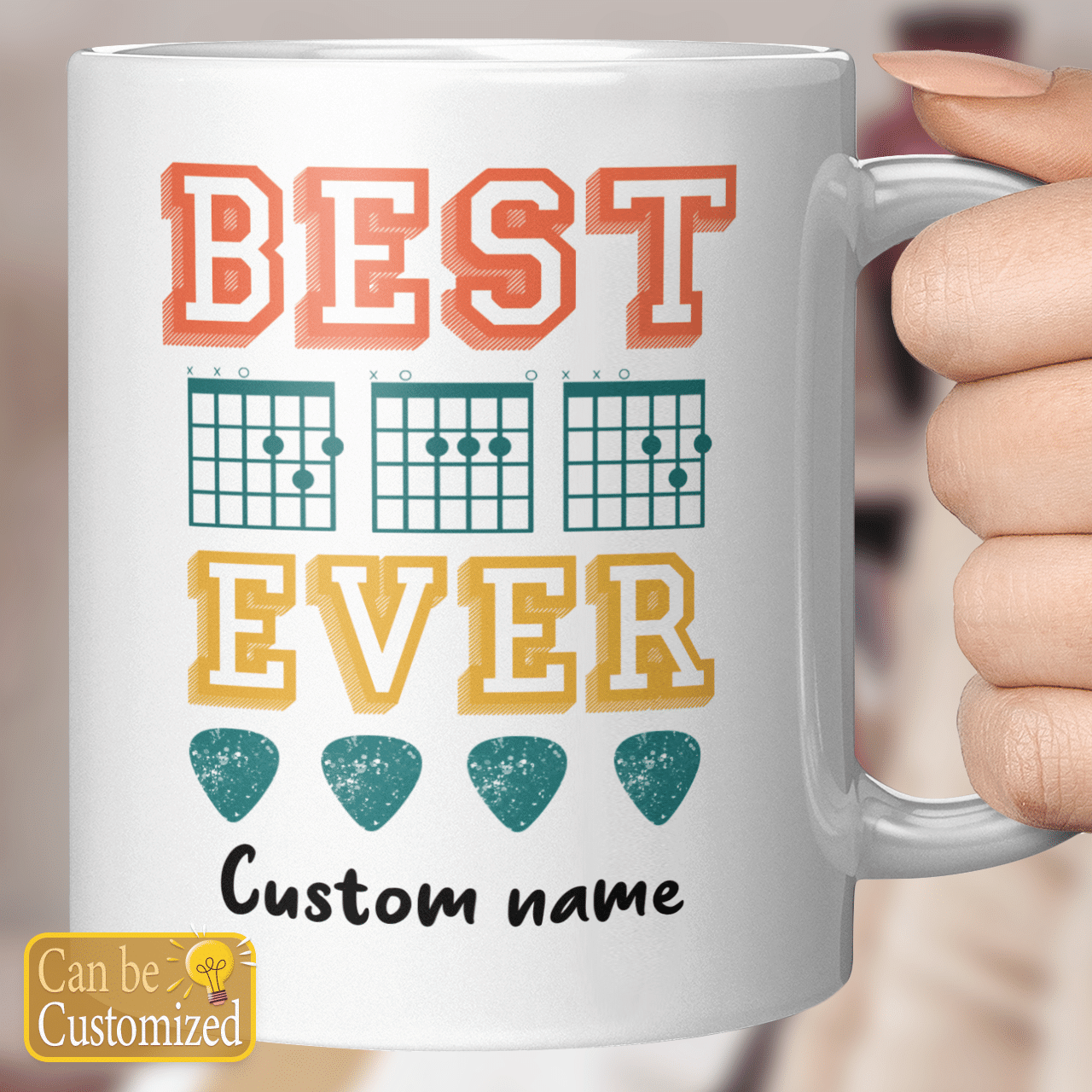 Personalized Gift Best Dad Ever Guitar Chords Mug