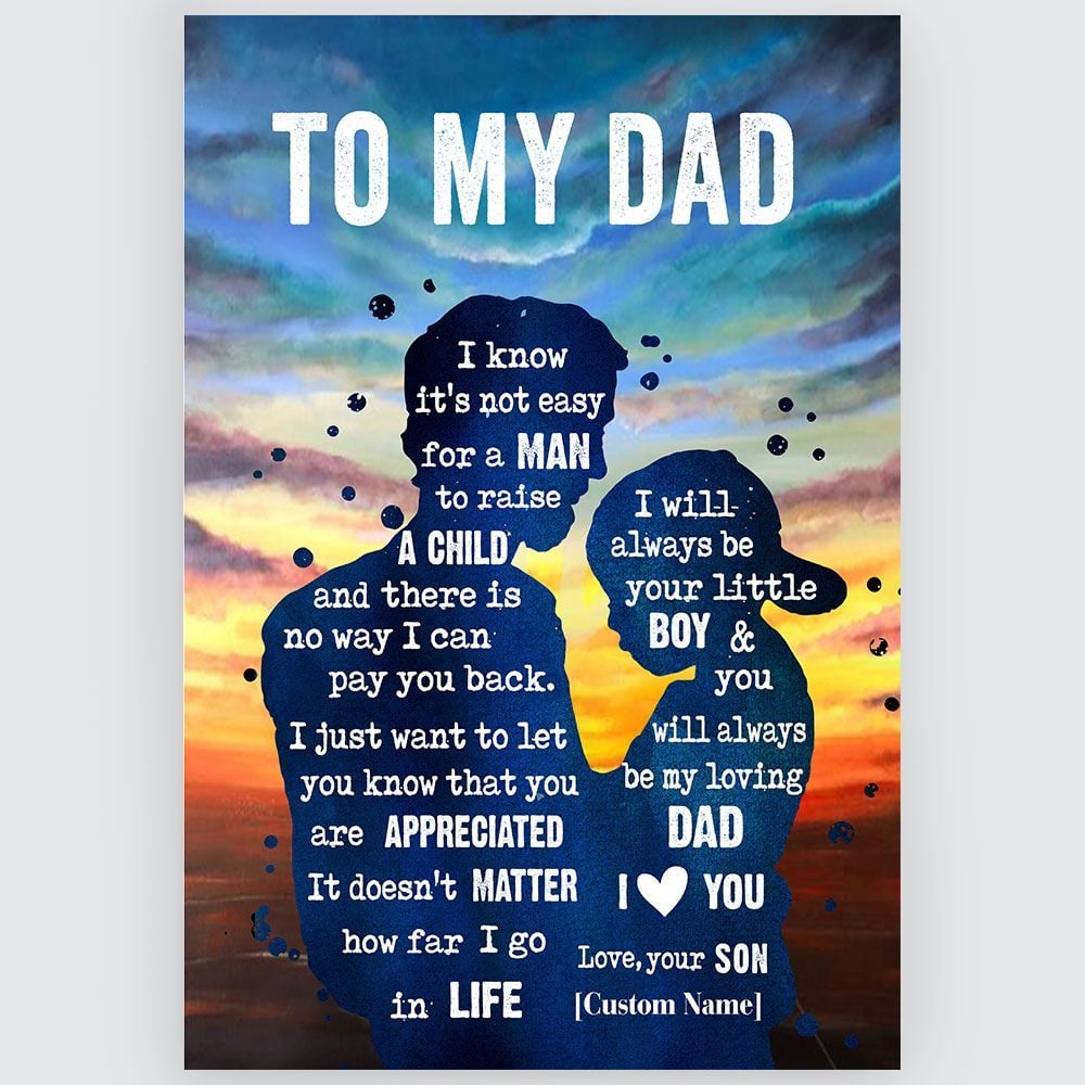 Gifts For Dad From Son Meaningful Quotes Wall Art