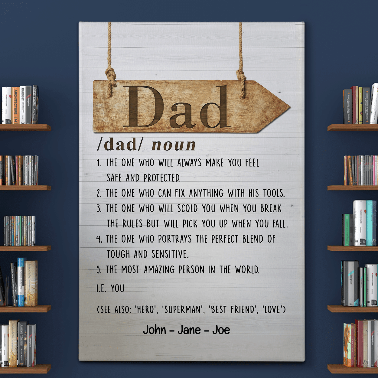 Gifts for Dad Funny Dad Definition Custom Canvas Gift