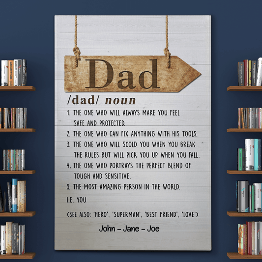 Gifts for Dad Funny Dad Definition Custom Canvas Gift